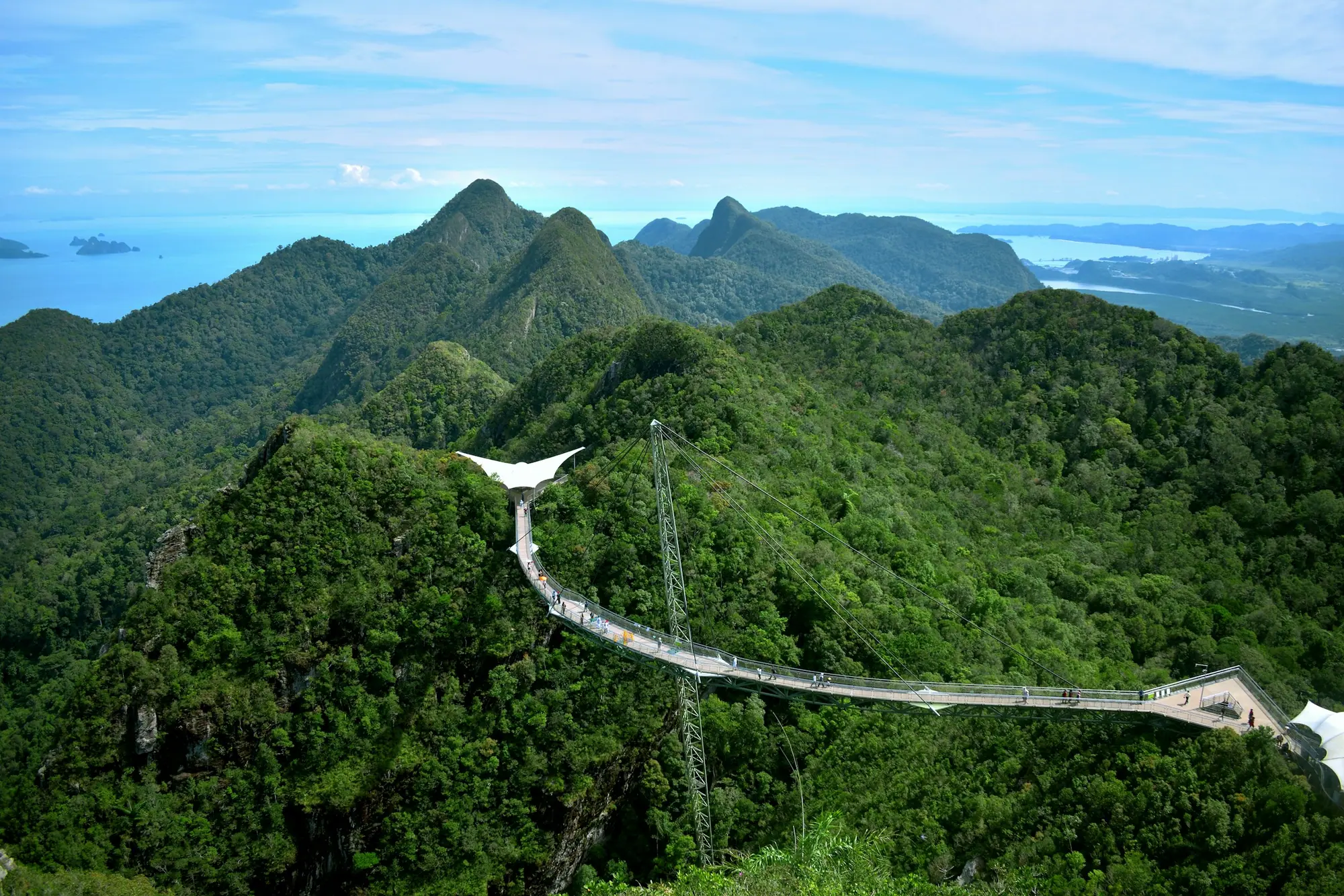 The Langkawi SkyBridge curving above the rainforest
