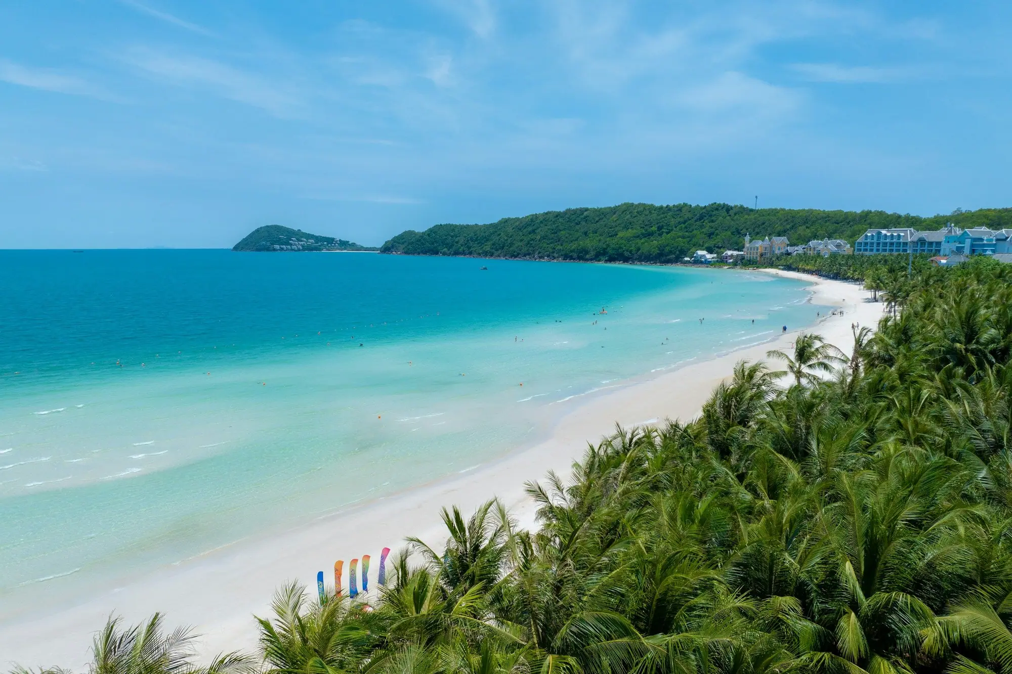 The white sand and clear water of Khem Beach, Phu Quoc
