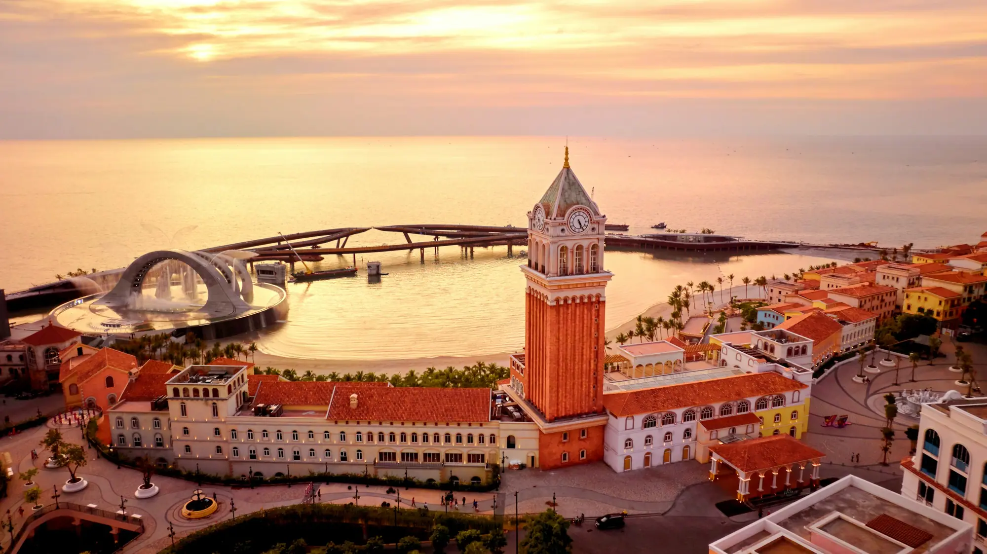 Sunset Town and its seafront in the south of Phu Quoc
